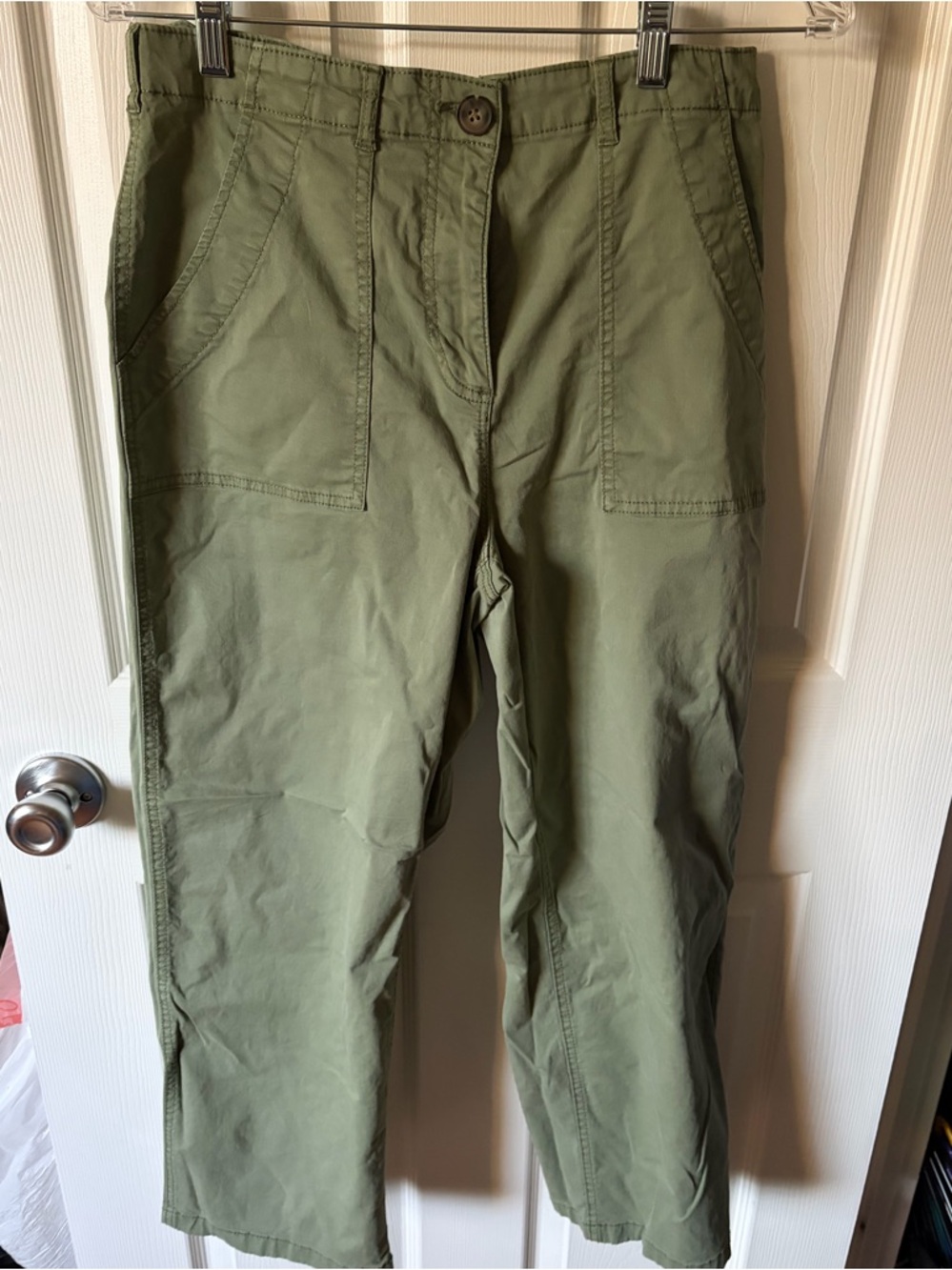 Nicole Miller Olive Green Utility Pants